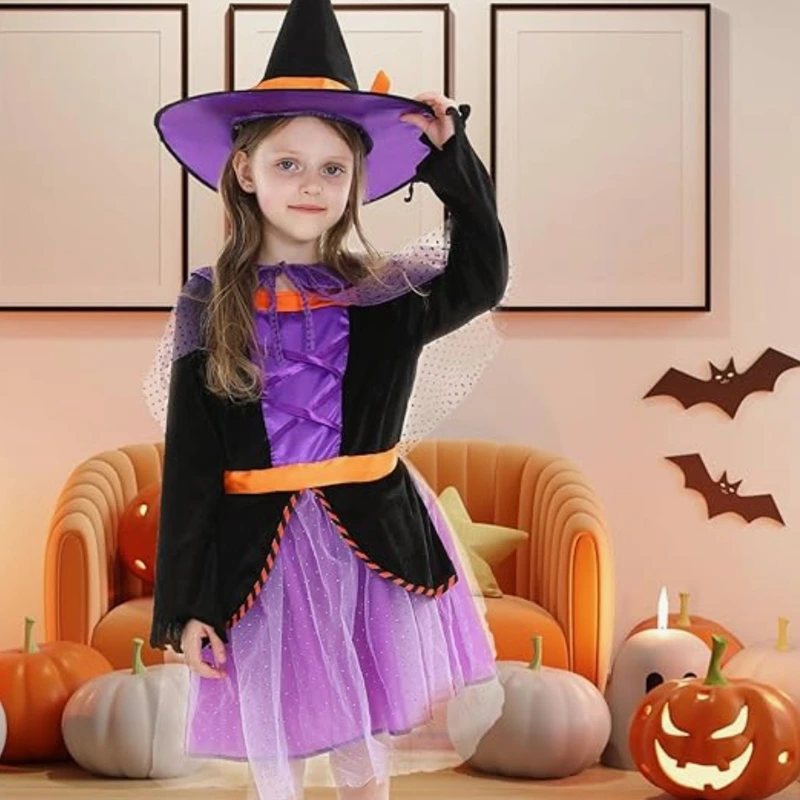 Familjematchande Halloween-häxdräktuppsättning